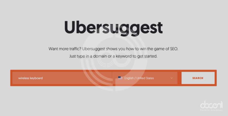 مرحله 1: کلمه کلیدی هسته‌ای خود را وارد کنید و روی گزینه جستجو کلیک کنید.