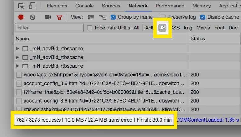 درخواست جاوا اسکریپ بر روی سایت forbes