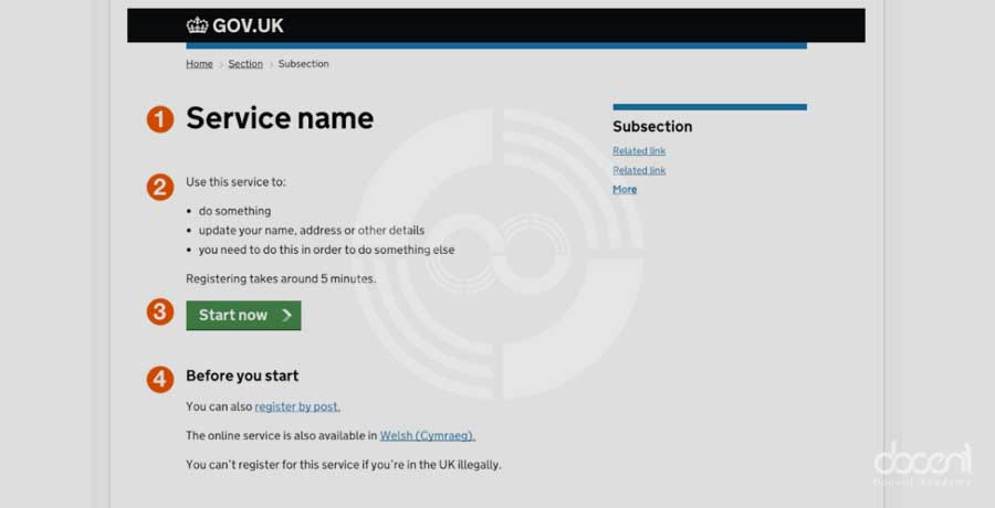 الگو برای صفحات آغازین GOV.UK
